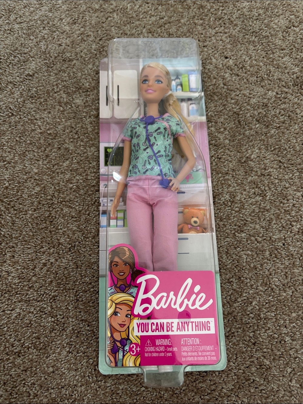 Barbie Doctor Doll - Mint Green Top & Pink Pants
